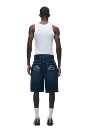 DENIM SHORTS DARK BLUE