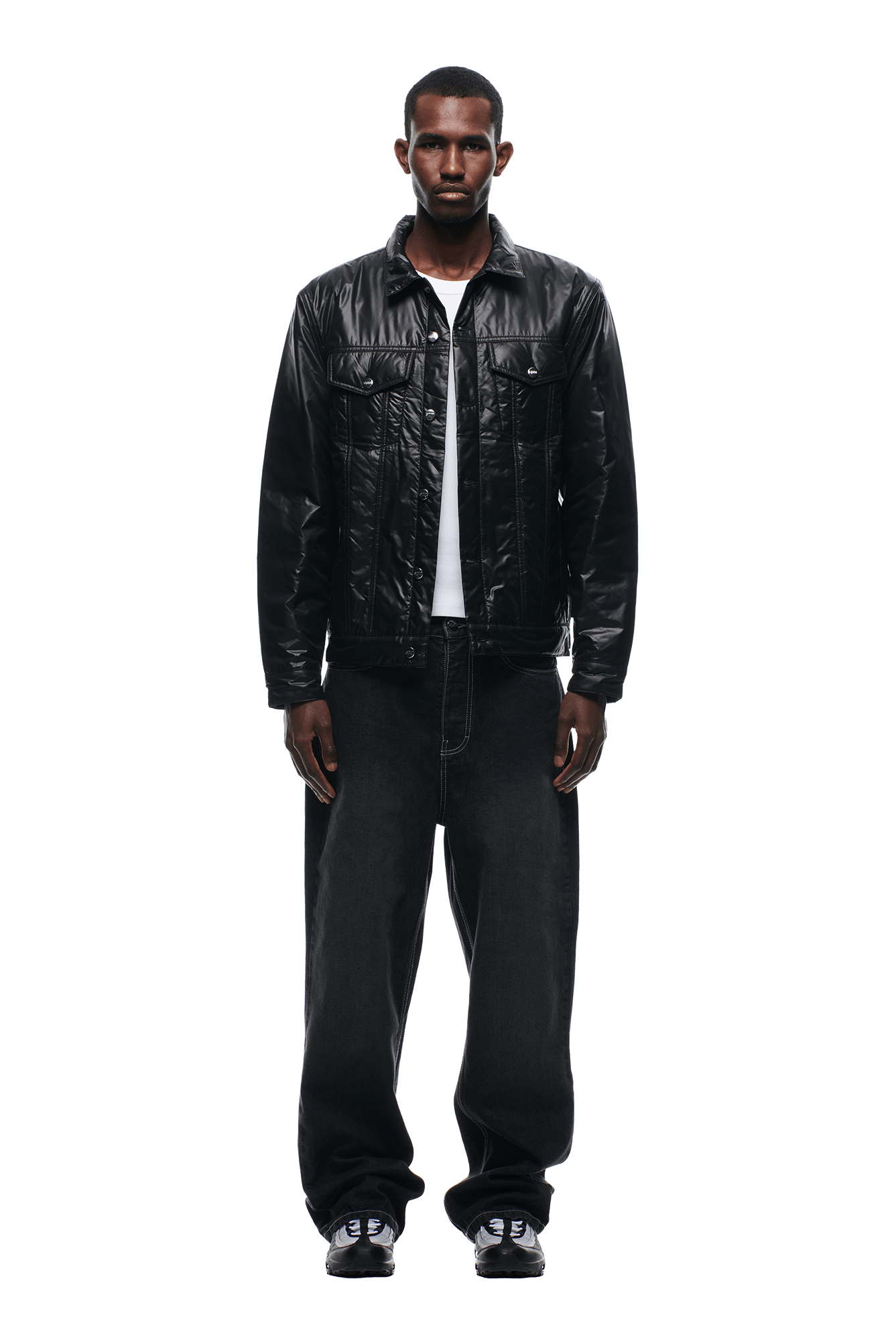 PADDED TRUCKER JACKET BLACK