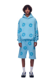 FLOWER HOODIE BABY BLUE