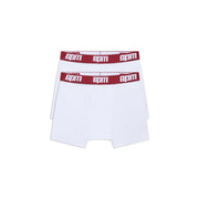 BOXER SHORTS WHITE/WINE RED (2-PACK)